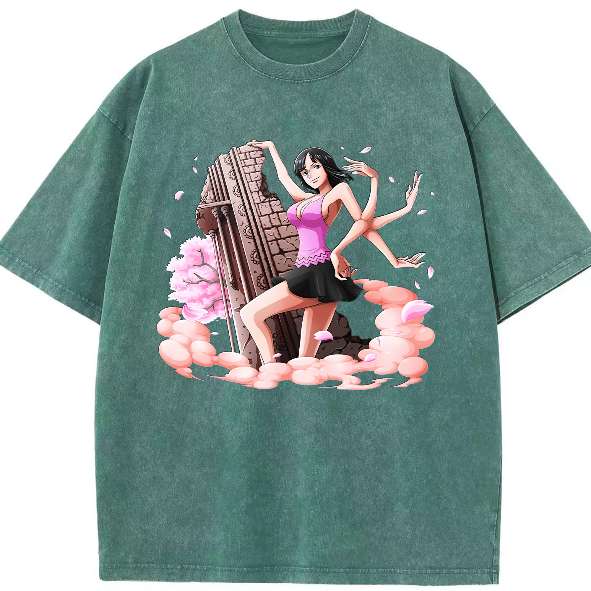 ワンピース ニコ・ロビン ONE PIECE Nico Robin 綿100% ヴィンテージ風 半袖Tシャツ（フロントプリント）